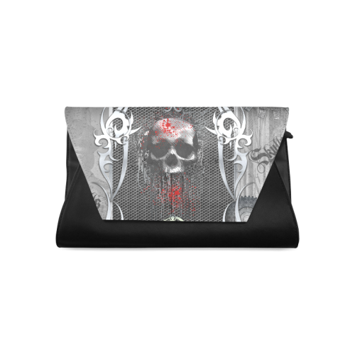 Awesome skull on metal design Clutch Bag (Model 1630)