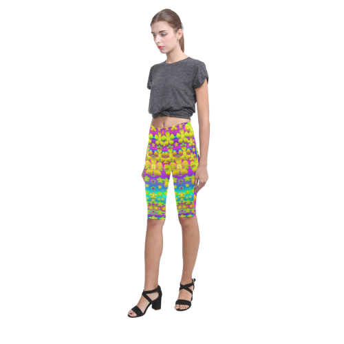 Outside the curtain it is peace florals and love Hestia Cropped Leggings (Model L03)