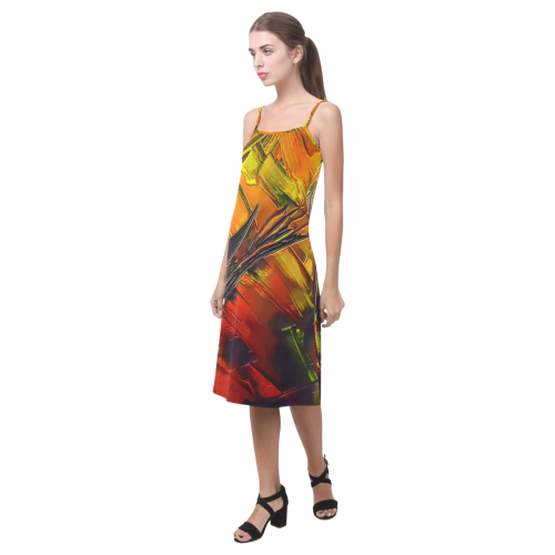 Fire Flames (Self paint) by Nico Bielow Alcestis Slip Dress (Model D05)