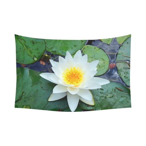 Waterlily Cotton Linen Wall Tapestry 90"x 60"