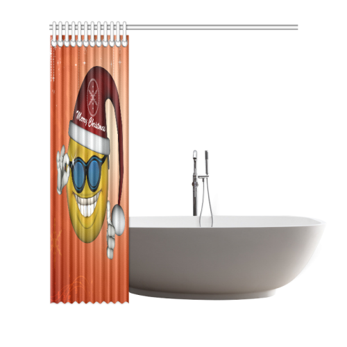 Funny christmas smiley Shower Curtain 66"x72"