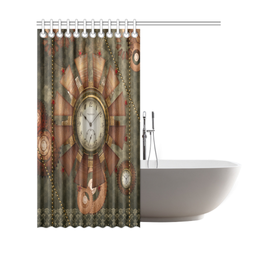 Steampunk, wonderful clocks in noble design Shower Curtain 69"x72"