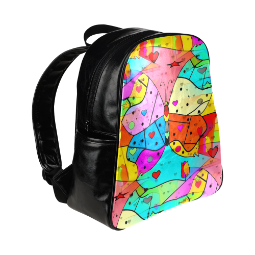 Butterfly Popart by Nico Bielow Multi-Pockets Backpack (Model 1636)