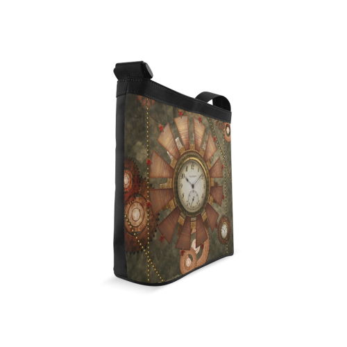 Steampunk, wonderful clocks in noble design Crossbody Bags (Model 1613)