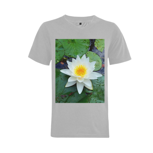 Waterlily Men's V-Neck T-shirt (USA Size) (Model T10)