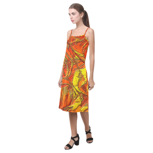 Orange Dschungle (Self paint) by Nico Bielow Alcestis Slip Dress (Model D05)