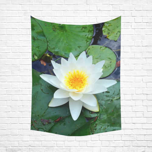 Waterlily Cotton Linen Wall Tapestry 60"x 80"