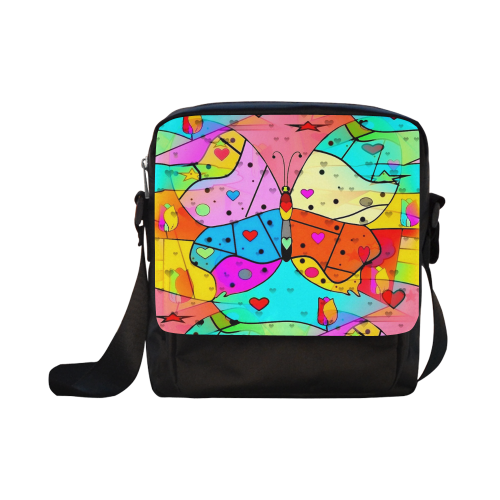 Butterfly Popart by Nico Bielow Crossbody Nylon Bags (Model 1633)