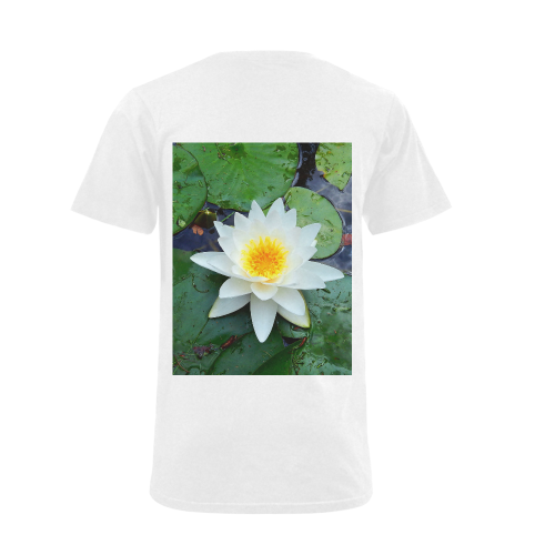 Waterlily Men's V-Neck T-shirt (USA Size) (Model T10)