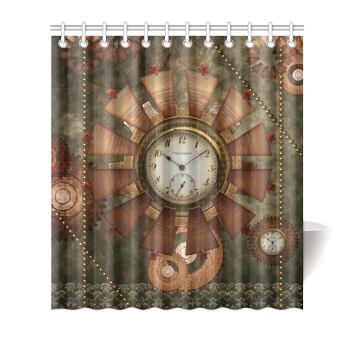 Steampunk, wonderful clocks in noble design Shower Curtain 66"x72"