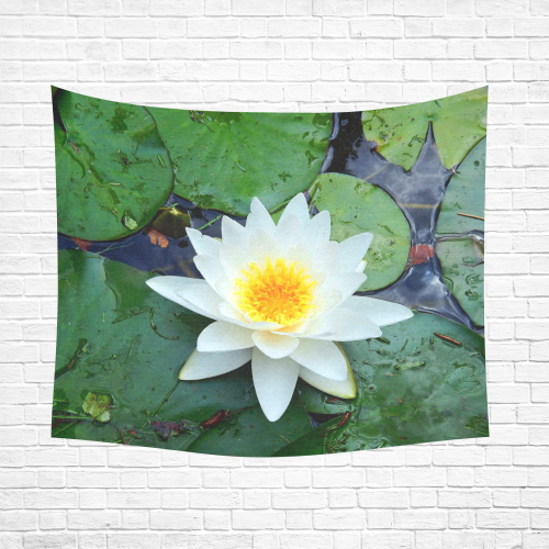 Waterlily Cotton Linen Wall Tapestry 60"x 51"