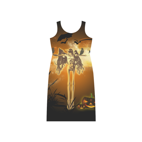 Halloween design Phaedra Sleeveless Open Fork Long Dress (Model D08)
