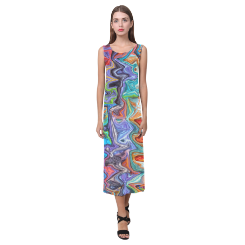 melting blobs Phaedra Sleeveless Open Fork Long Dress (Model D08)