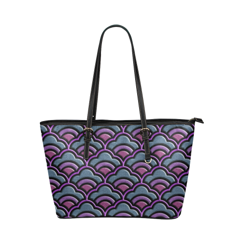 purple leather tote bag