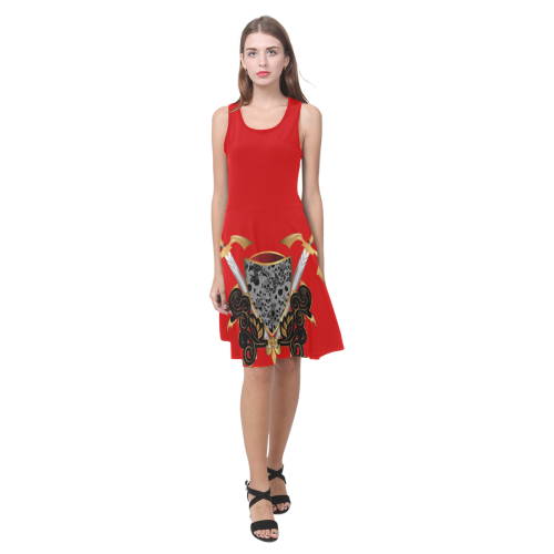 Coat of arms with skulls Atalanta Casual Sundress(Model D04)