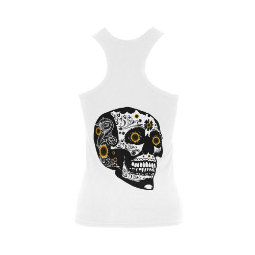 Sugar skull Women's Shoulder-Free Tank Top (Model T35)