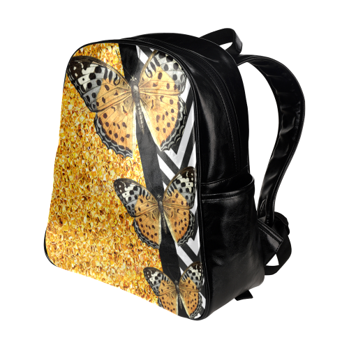 CHEVRON GOLD Multi-Pockets Backpack (Model 1636)