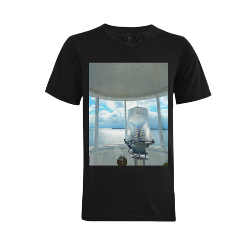 Lighthouse View Men's V-Neck T-shirt  Big Size(USA Size) (Model T10)