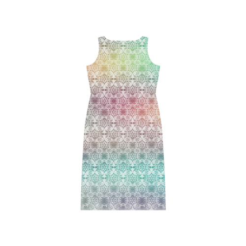 Ornamental Pattern 2 Phaedra Sleeveless Open Fork Long Dress (Model D08)