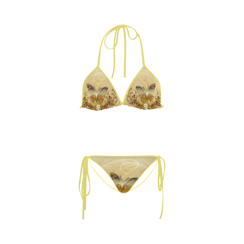 Wonderful golden butterflies Custom Bikini Swimsuit