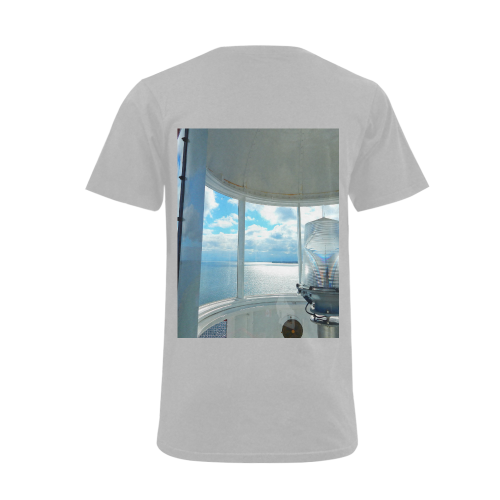 Lighthouse View Men's V-Neck T-shirt  Big Size(USA Size) (Model T10)