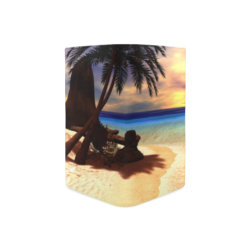 Awesome sunset over a tropical island Women's Leather Wallet (Model 1611)