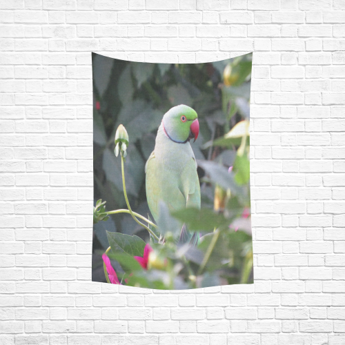 Colorful Parakeet Cotton Linen Wall Tapestry 40"x 60"