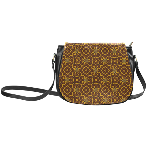 Chocolate Damask Classic Saddle Bag/Large (Model 1648)