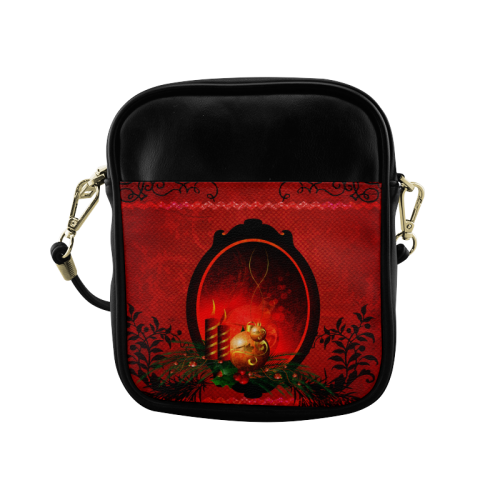 Christmas, christmas balls and candle Sling Bag (Model 1627)