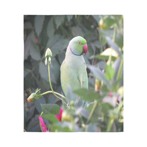 Colorful Parakeet Cotton Linen Wall Tapestry 51"x 60"