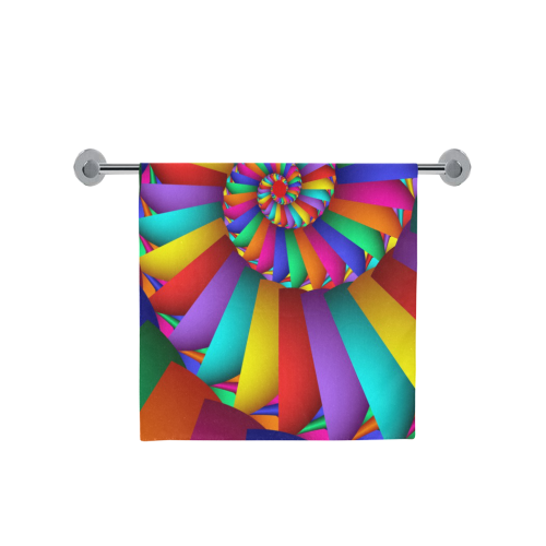 Rainbow Spiral Cool Colorful Abstract Fractal Bath Towel 30"x56"