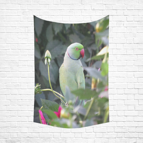 Colorful Parakeet Cotton Linen Wall Tapestry 60"x 90"