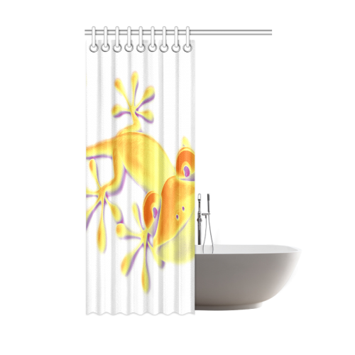 FUNNY SMILING GECKO yellow orange violet Shower Curtain 48"x72"