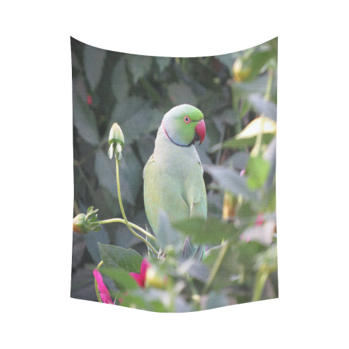 Colorful Parakeet Cotton Linen Wall Tapestry 60"x 80"