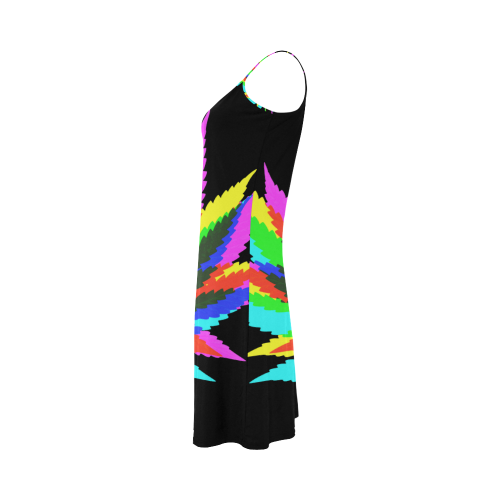 Wild Hemp Leaves - neon colored Alcestis Slip Dress (Model D05)