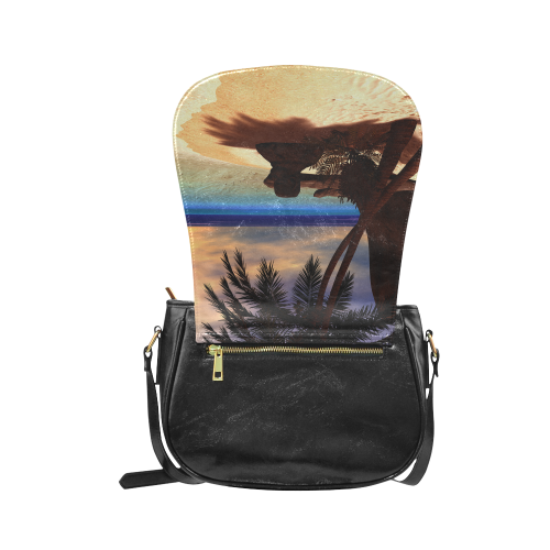 Awesome sunset over a tropical island Classic Saddle Bag/Small (Model 1648)