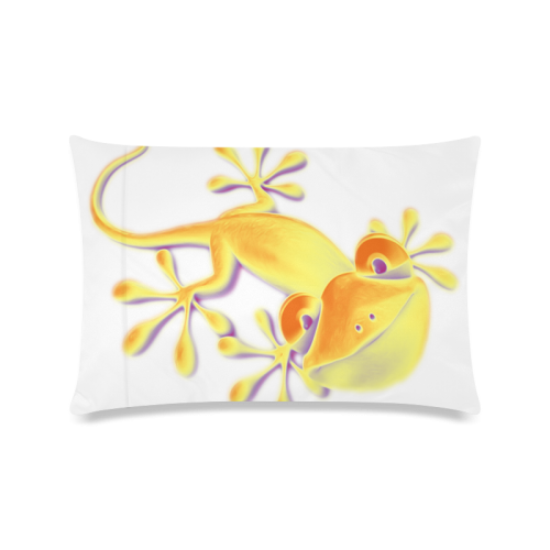 FUNNY SMILING GECKO yellow orange violet Custom Zippered Pillow Case 16"x24"(Twin Sides)