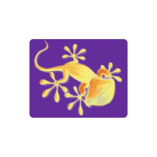 FUNNY SMILING GECKO yellow orange violet Rectangle Mousepad