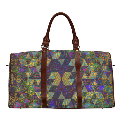 geometric art Waterproof Travel Bag/Large (Model 1639)
