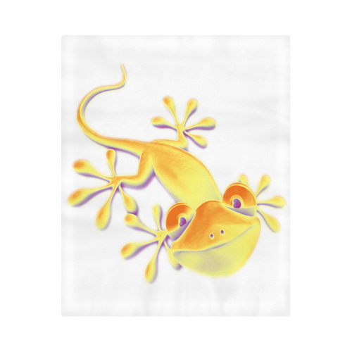 FUNNY SMILING GECKO yellow orange violet Duvet Cover 86"x70" ( All-over-print)