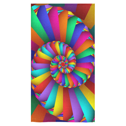Rainbow Spiral Cool Colorful Abstract Fractal Bath Towel 30"x56"