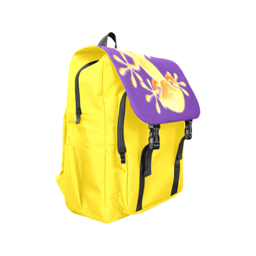 FUNNY SMILING GECKO yellow orange violet Casual Shoulders Backpack (Model 1623)