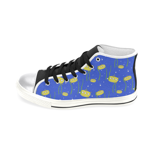 Yellow small submarine   - cartoon and yellow Women's Classic High Top Canvas Shoes (Model 017)