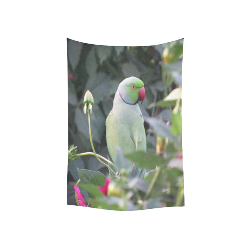 Colorful Parakeet Cotton Linen Wall Tapestry 40"x 60"