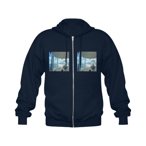 Lighthouse View Gildan Full Zip Hooded Sweatshirt (Model H02)