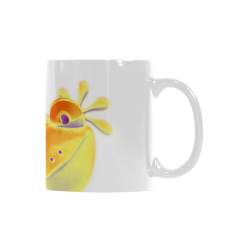 FUNNY SMILING GECKO yellow orange violet White Mug(11OZ)