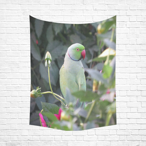 Colorful Parakeet Cotton Linen Wall Tapestry 60"x 80"