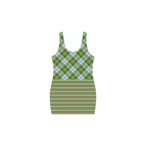 Beet Fields Plaid & Stripe by Aleta Medea Vest Dress (Model D06)