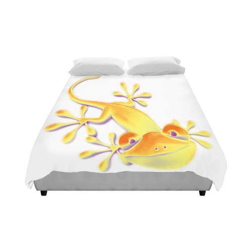 FUNNY SMILING GECKO yellow orange violet Duvet Cover 86"x70" ( All-over-print)