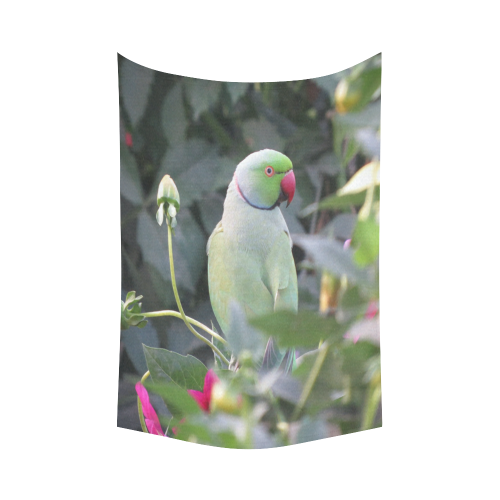 Colorful Parakeet Cotton Linen Wall Tapestry 60"x 90"
